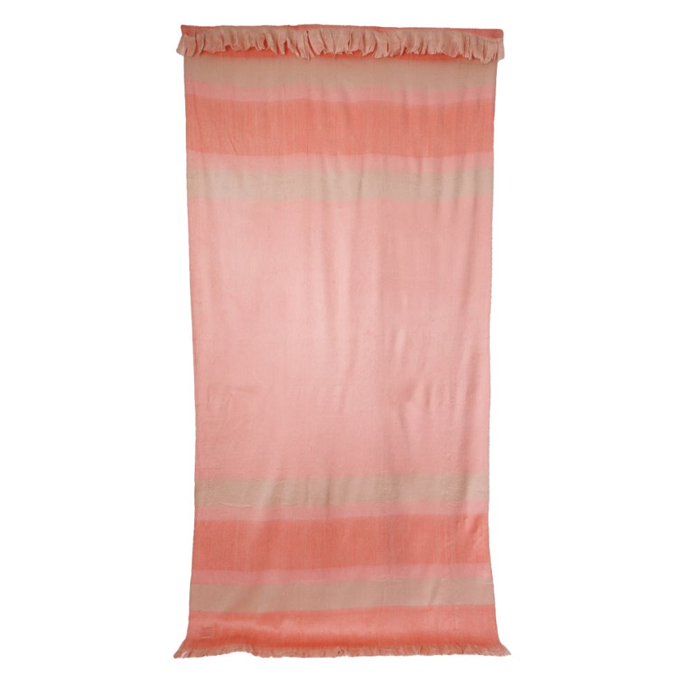Handgewebte Alpaka-Decke aus Ecuador – Faded Coral mit Fransen – Kallpa-Kollektion