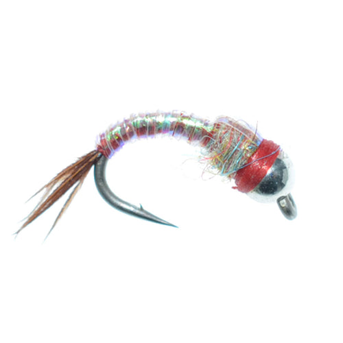 3er-Pack Bead Head Rainbow Warrior Nymphenfliegen zum Fliegenfischen Hakengröße 18