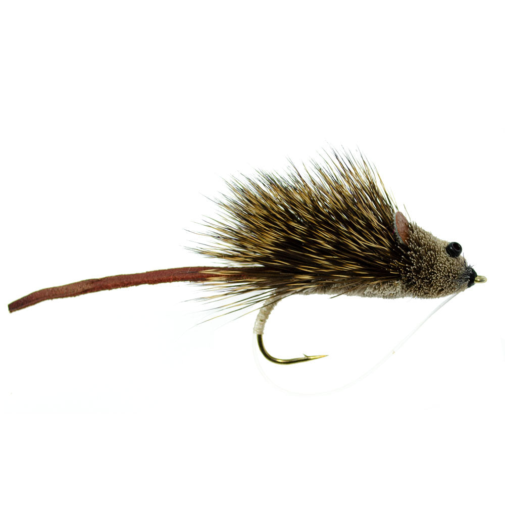 Hirschhaar "Scruffy Rat" 6 Fliegen Hakengröße 2 - Bass Fliegenfischen Bug Weitschenkel-Basshaken mit Krautschutz