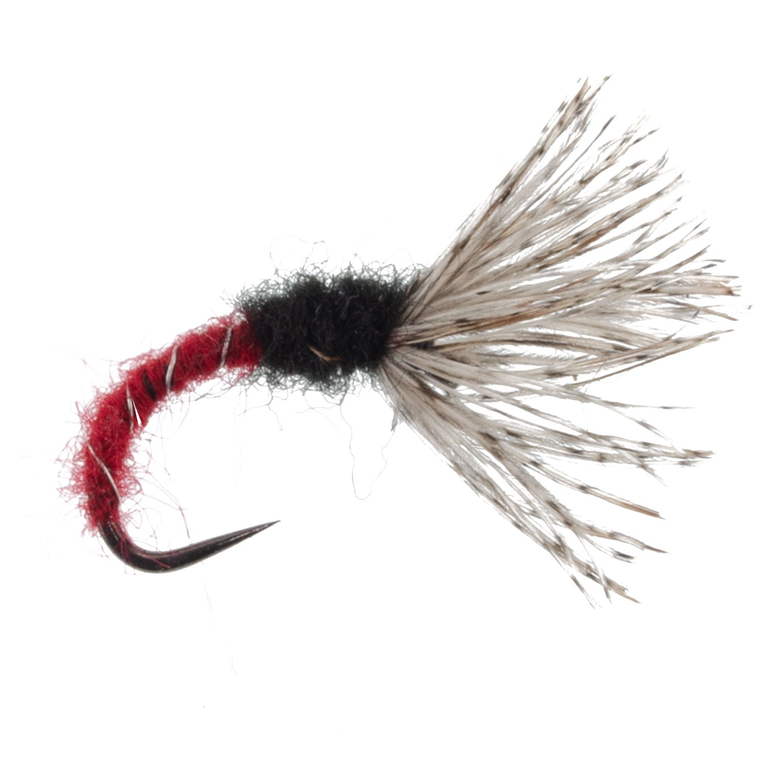 3er-Pack Roter Zebra Sakasa Kebari - Tenkara-Fliegen - Größe 16