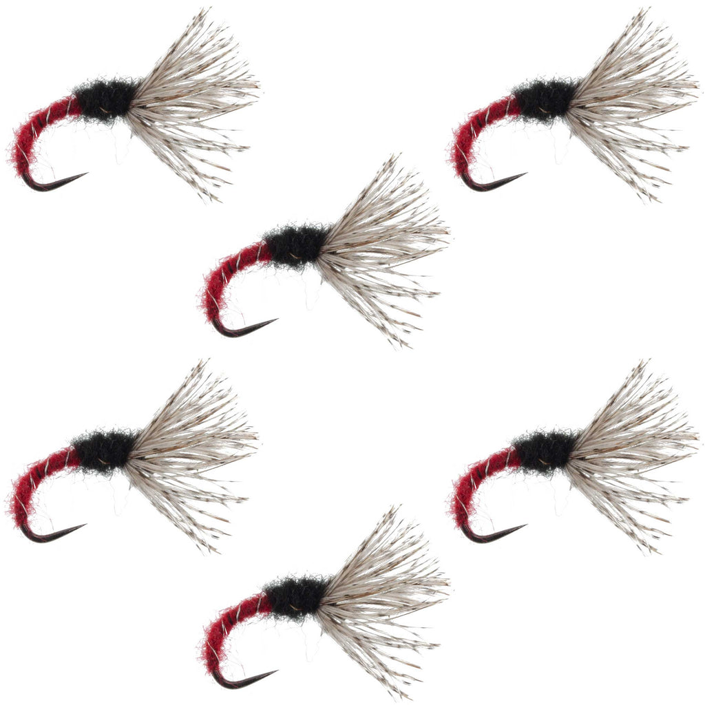Rote Zebra Sakasa Kebari - 6 Tenkara-Fliegen - Größe 16