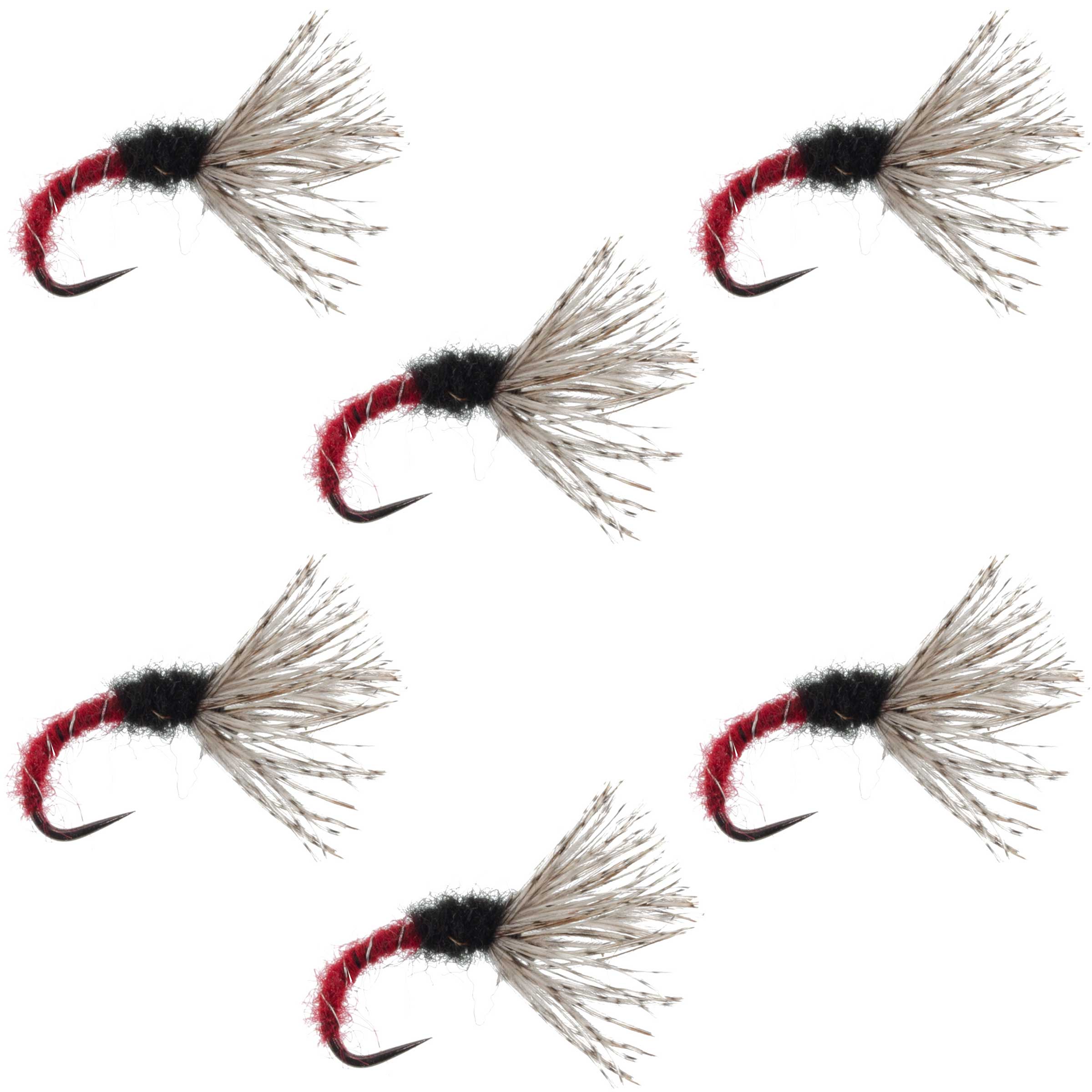 Red Zebra Sakasa Kebari - 6 Tenkara-Fliegen - Größe 14