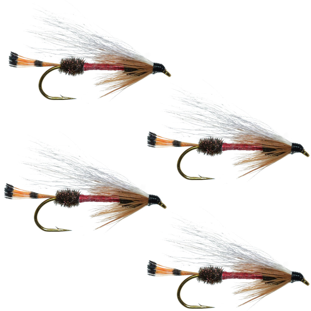 Royal Coachman Bucktail Classic Streamer-Fliegen - 4er Set - Hakengröße 4