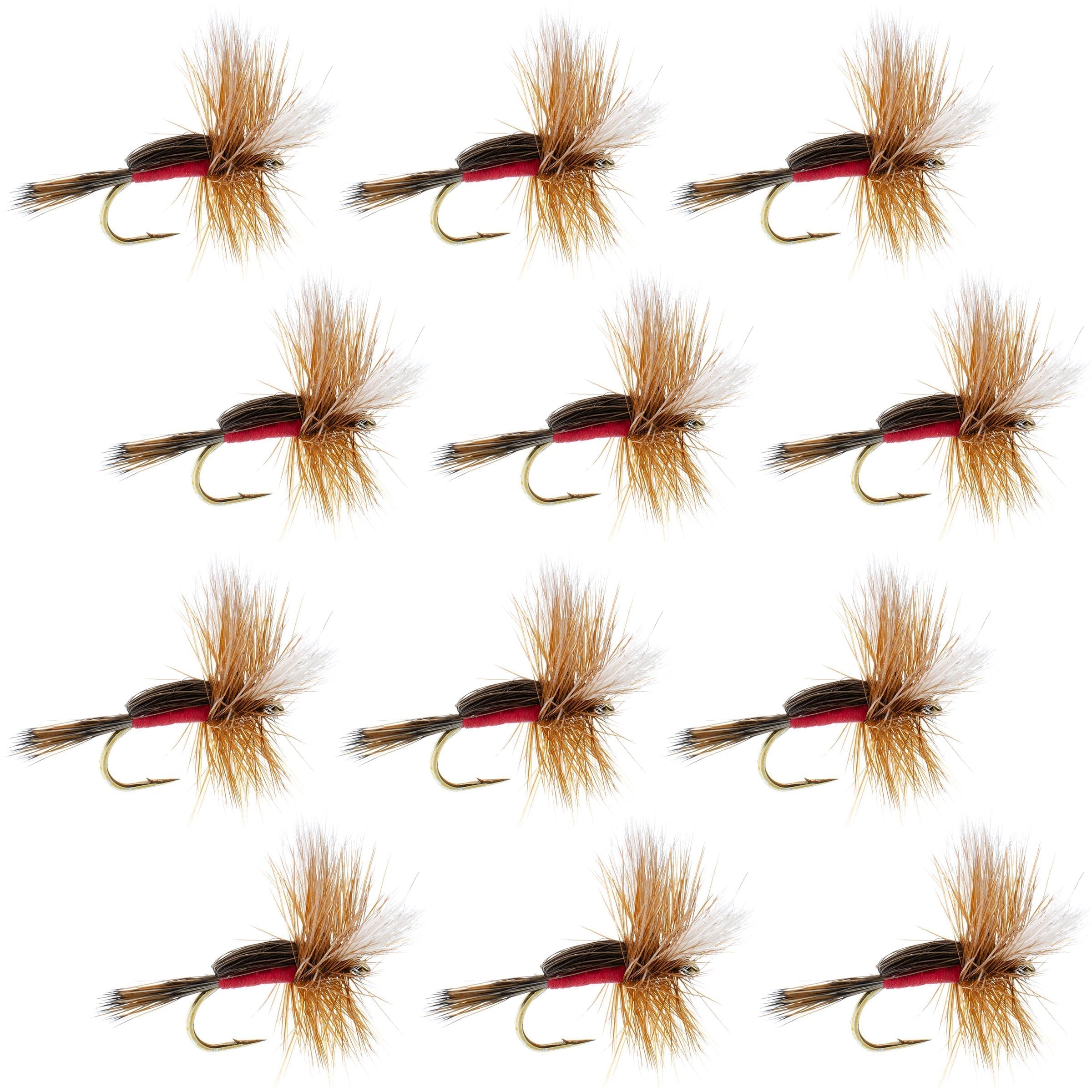 Royal Humpy Classic Hair Wing Trockenfliege - 1 Dutzend Fliegen Hakengröße 12