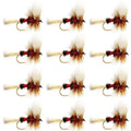 Widerhakenlose Royal Wulff Classic Hair Wing Trockenfliege – 1 Dutzend Fliegen Hakengröße 16