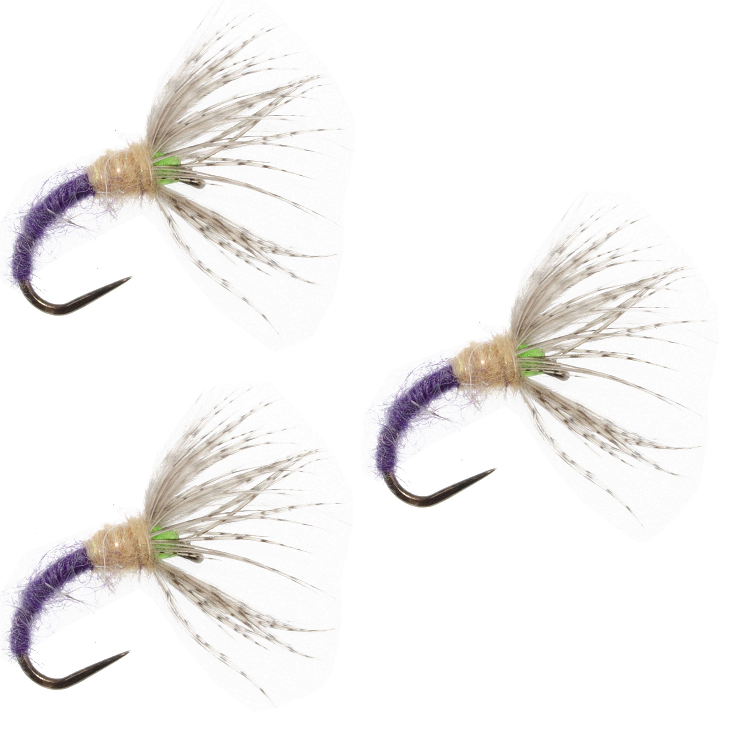 3er-Pack Grave Digger Sakasa Kebari – Tenkara-Fliegen – Größe 10