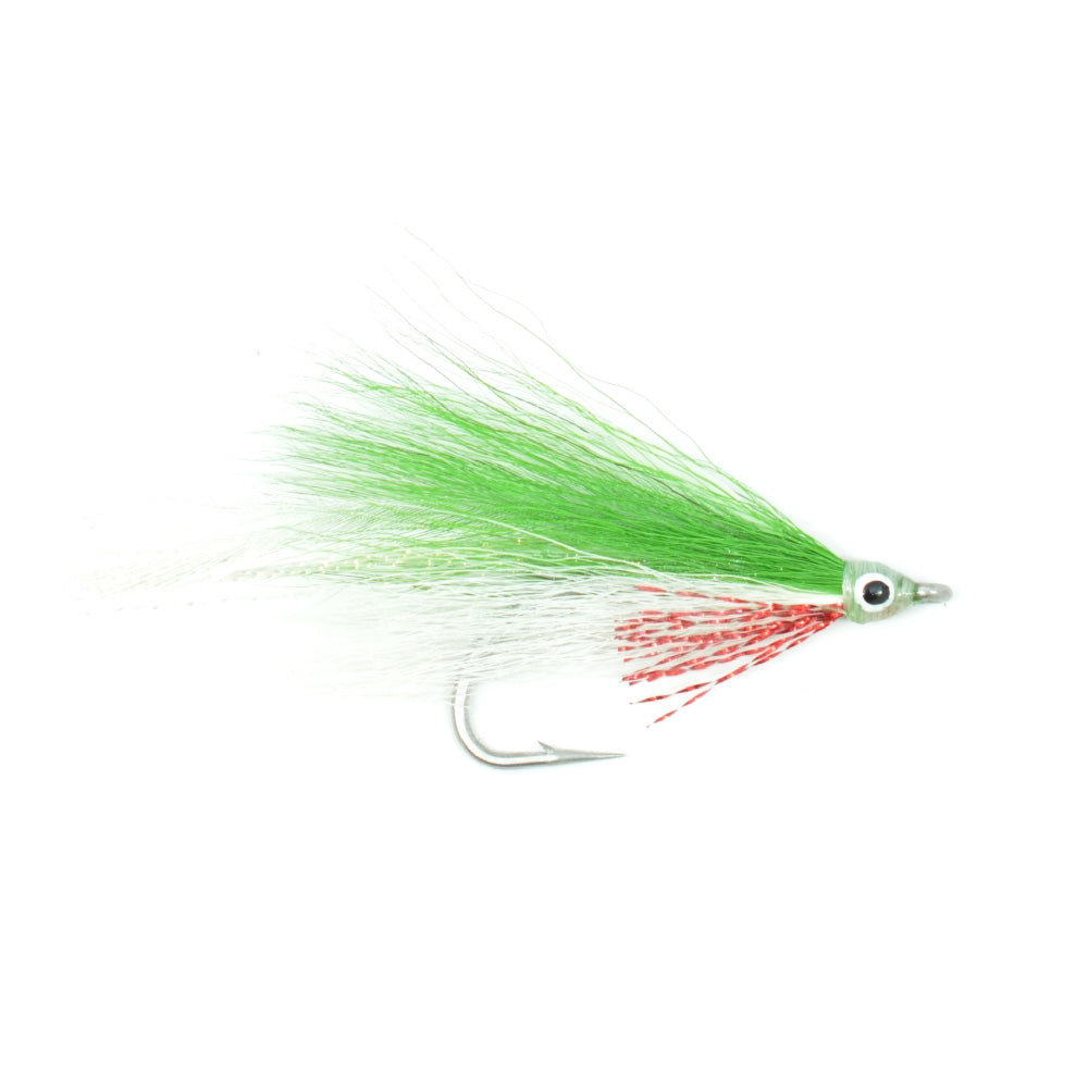 Lefty's Deceiver Salzwasser-Streamerfliege - Grün/Weiß - 12 Fliegen - Größe 1/0