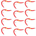San Juan Worm Orange Bead Head Power Worm Red V-Rib - 1 Dutzend Nymphenfliegen Hakengröße 14