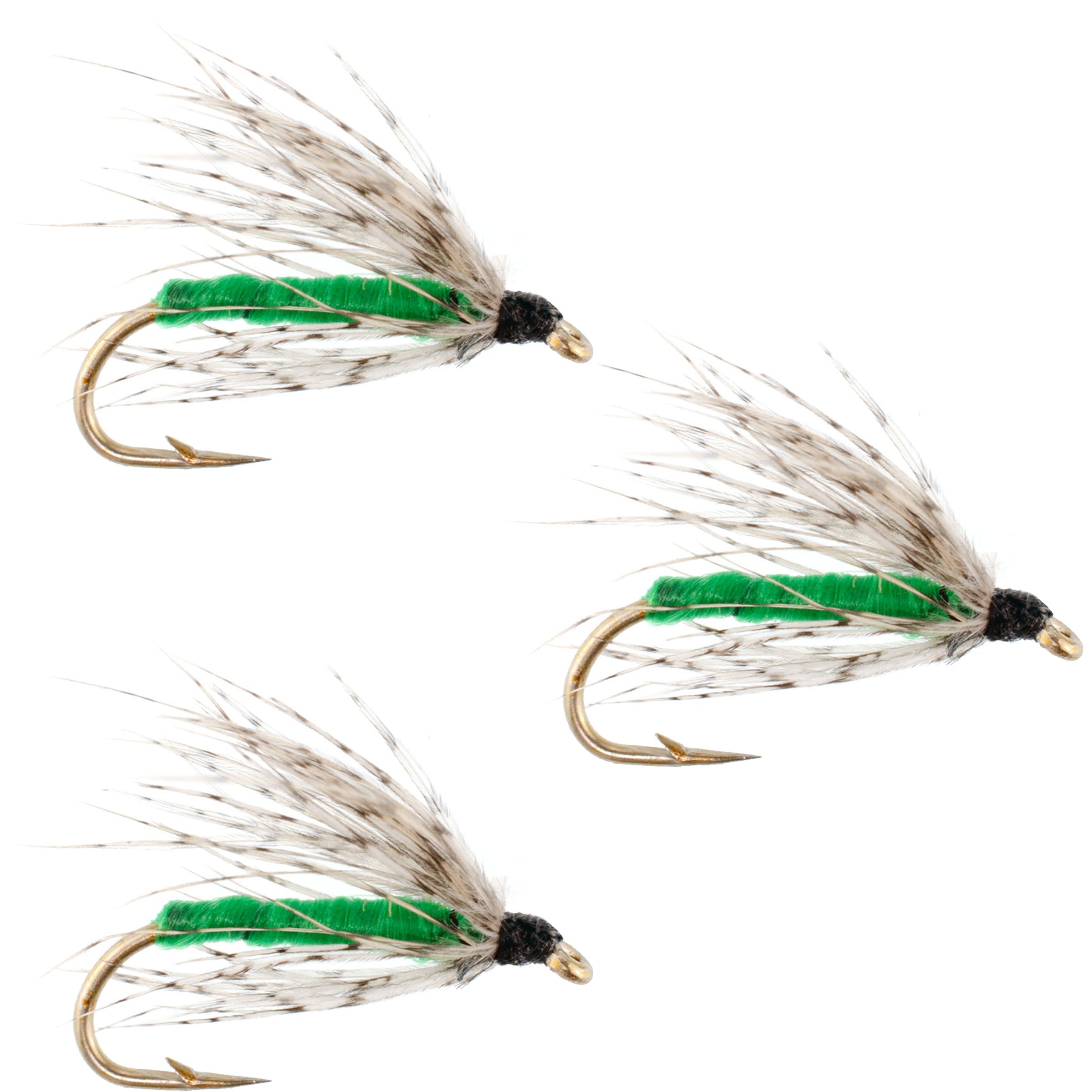3er Pack Soft Hackle Partridge and Green Nassfliegen zum Fliegenfischen – Hakengröße 16