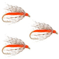 3er Pack Soft Hackle Rebhuhn und Orange Nassfliegen zum Fliegenfischen – Hakengröße 14