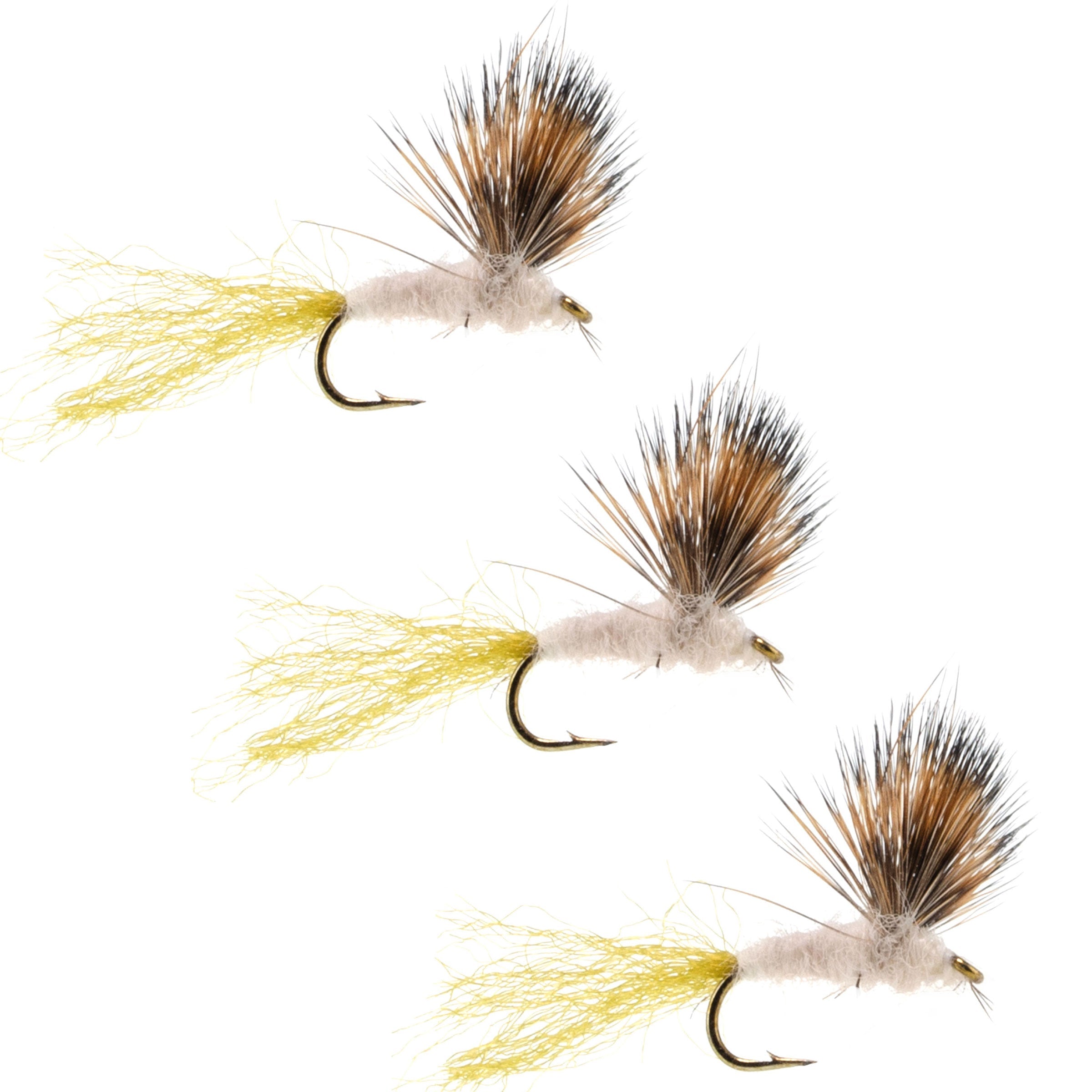 3er-Pack Sparkle Dun Pale Morning Dun PMD Maifliegen Hakengröße 16