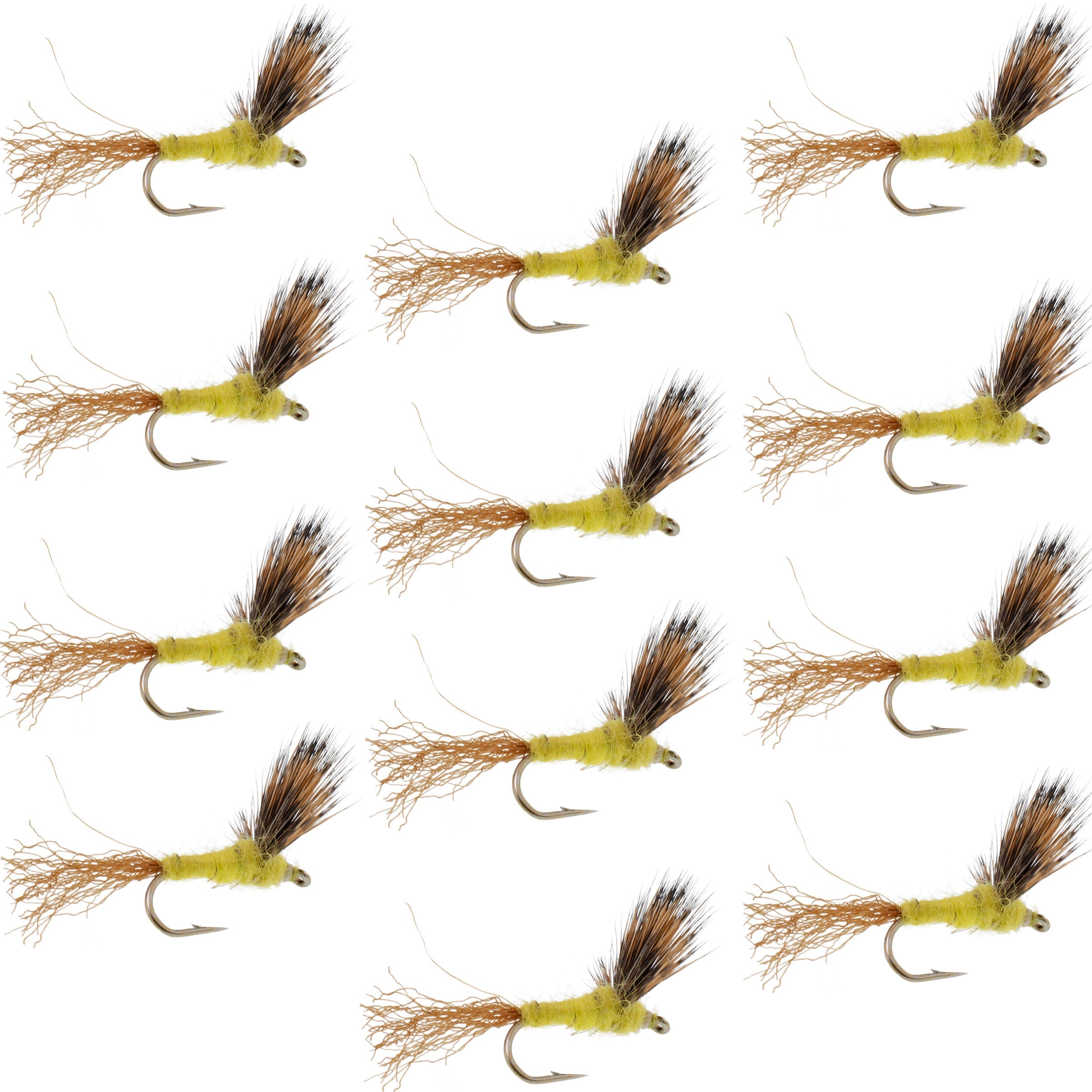 Sparkle Dun Pale Morning Dun PMD Yellow Body Mayfly 12 Flies Hook size 16