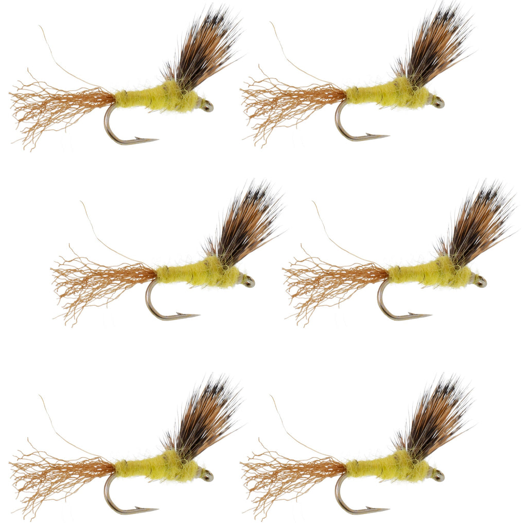 Sparkle Dun Pale Morning Dun PMD Yellow Body Mayfly 6 Flies Hook size 18