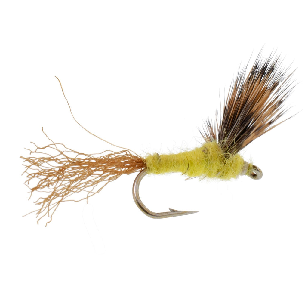 3 Pack Sparkle Dun Pale Morning Dun PMD Yellow Body Mayfly Hook Size 16