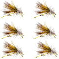 Kaufmann's Yellow Crystal Stimulator Rubber Legs Trockenfliege – 6 Fliegen Hakengröße 10