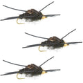 3er-Pack widerhakenlose Goldkopf-Kaufmanns-Steinfliege mit Gummibeinen – Steinfliegen-Nassfliege – Hakengröße 8