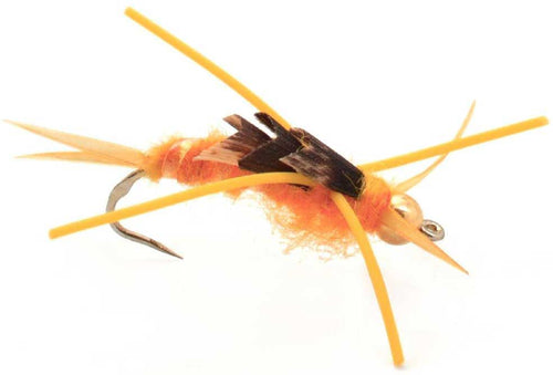 3er-Pack widerhakenlose Goldkopf-Kaufmanns-Goldsteinmückenlarven mit Gummibeinen – Nassfliege – Hakengröße 10