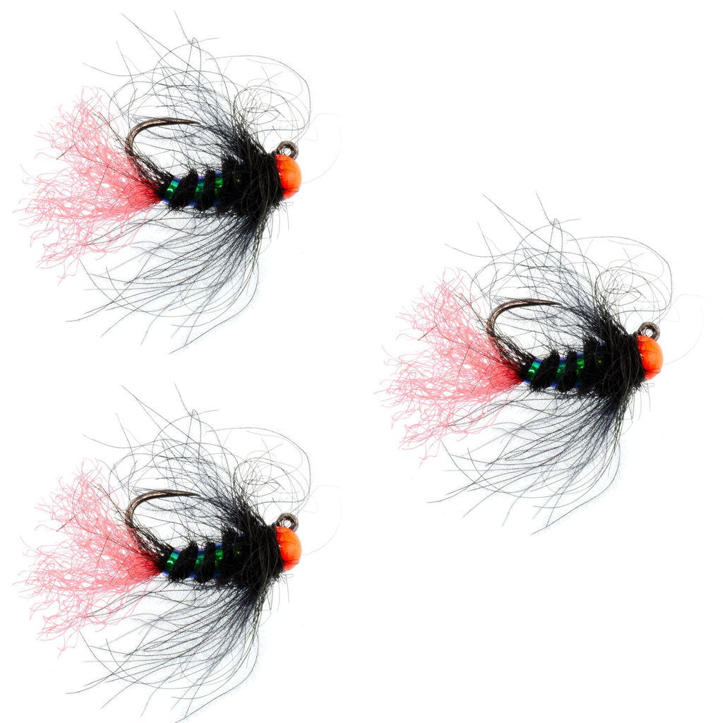 3er-Pack Tungsten Hot Bead Jig Tactical Blow Torch Czech Nymph Euro Nymphing Fliege – Hakengröße 12
