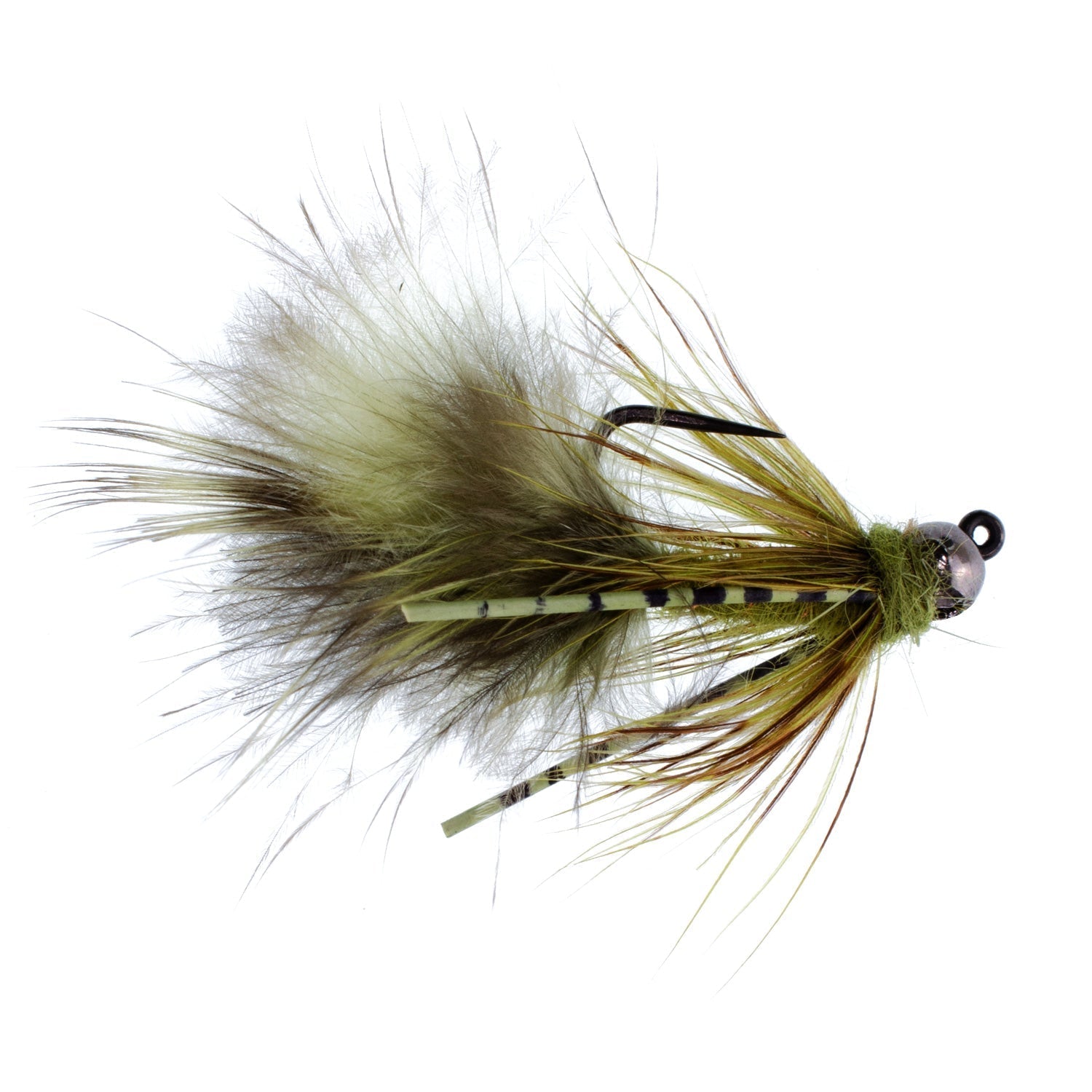 3er-Pack Tungsten Bead Tactical Olive Mini Bugger Euro Nymphing Fliege – Größe 8