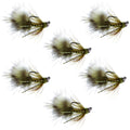 Tungsten-Perle Tactical Olive Mini Bugger Euro Nymphenfliege – 6 Fliegen Größe 12