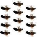 Wolframkopf Black Mop Fly Tactical Euro Nymph Widerhakenlos 12 Fliegen - Größe 14