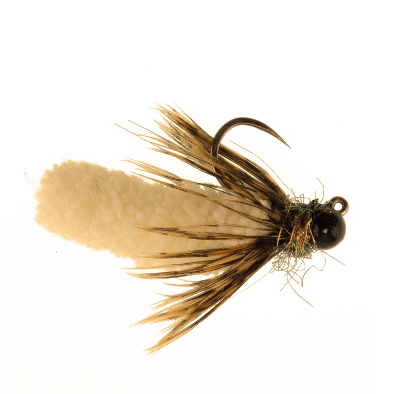 3er-Pack Tungsten Bead Tan Mop Fly Tactical Jig Czech Euro Nymph Barbless Fly – Größe 14