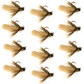 Tungsten Bead Tan Mop Fly Tactical Euro Nymph Barbless 12 Flies - Size 14