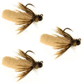 3er-Pack Tungsten Bead Tan Mop Fly Tactical Jig Czech Euro Nymph Barbless Fly – Größe 14