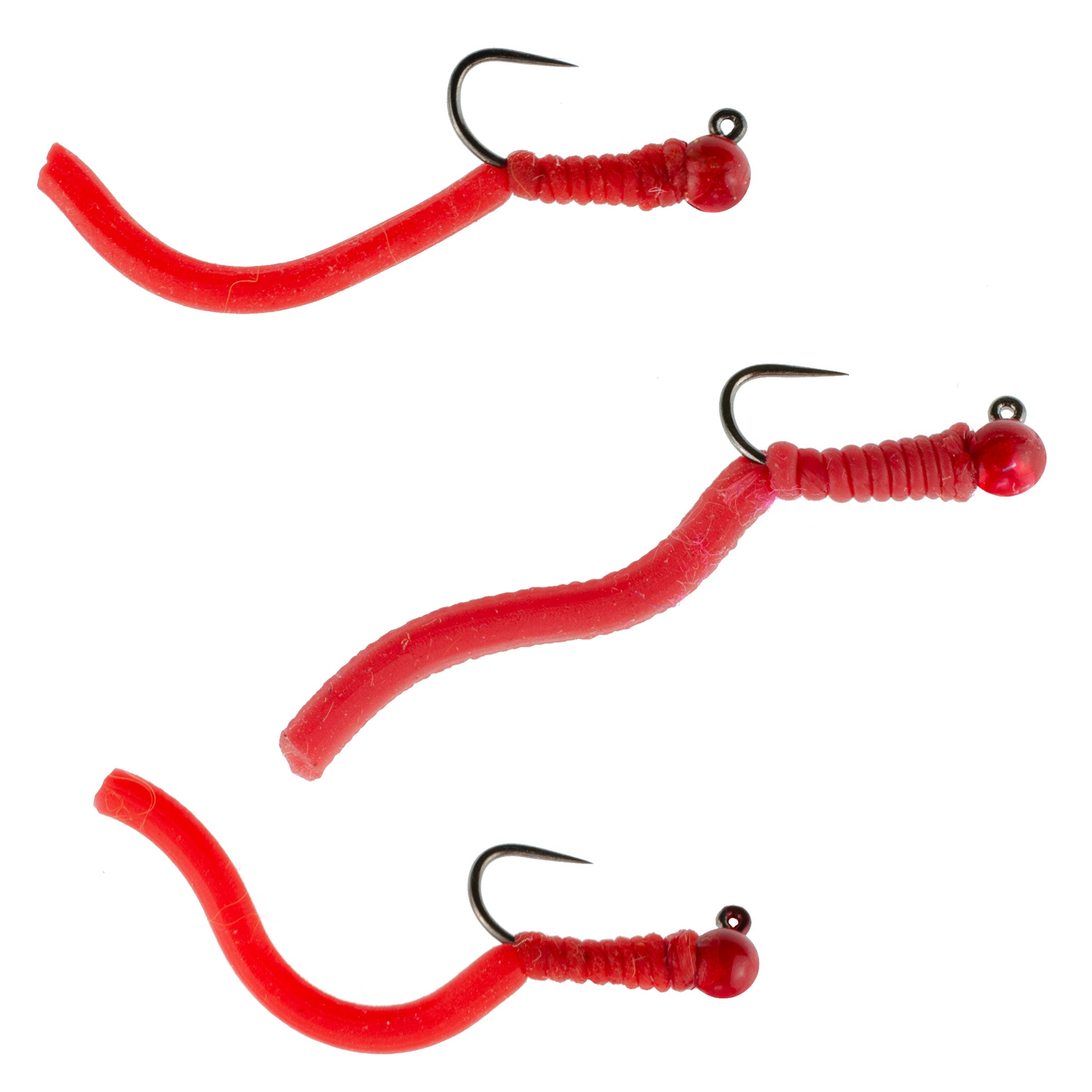 3er-Pack Tungsten Bead Squirminator Squirmy Wormy Tactical Jig Czech Euro Nymph Widerhakenlose Nymphing-Fliege – Größe 14