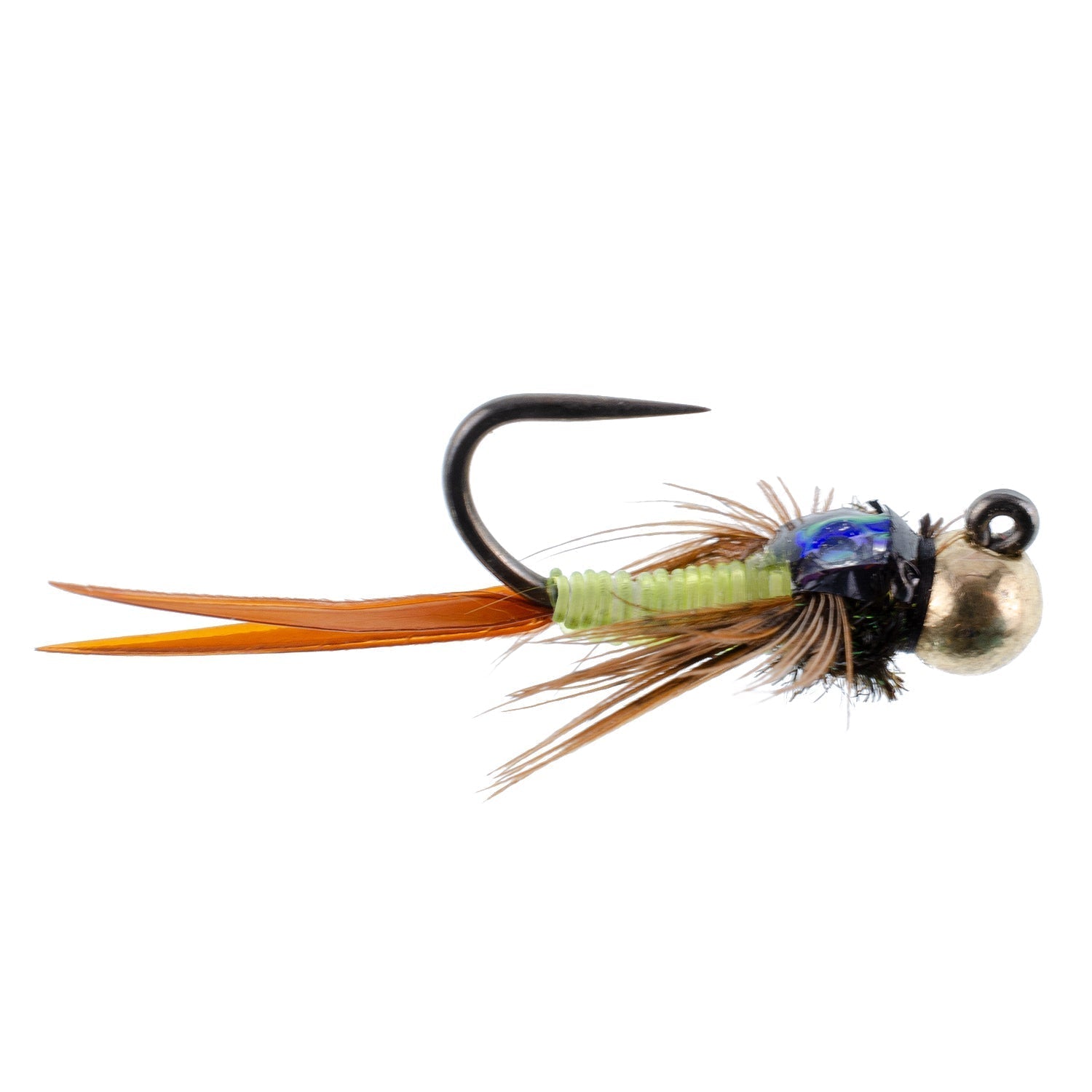 3er Pack Wolframperlen-Taktischer Jig Copper John Chartreuse Czech Nymph Euro Nymphing Fliege – Größe 12