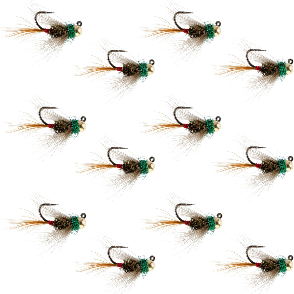 Wolframkopf-Tactical-CDC-Frenchie-Nymphe-Euro-Fliege – 12 Fliegen, Größe 12