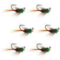 Tungsten Bead Tactical CDC Frenchie Czech Nymph Euro Jig - 6 Flies Size 12