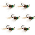 Tungsten Bead Tactical CDC Frenchie Czech Nymph Euro Jig - 6 Flies Size 16