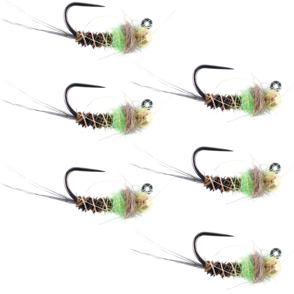 Tungsten Hot Spot Pheasant Tail Tactical Nymph Euro Jig - 6 Flies Size 16