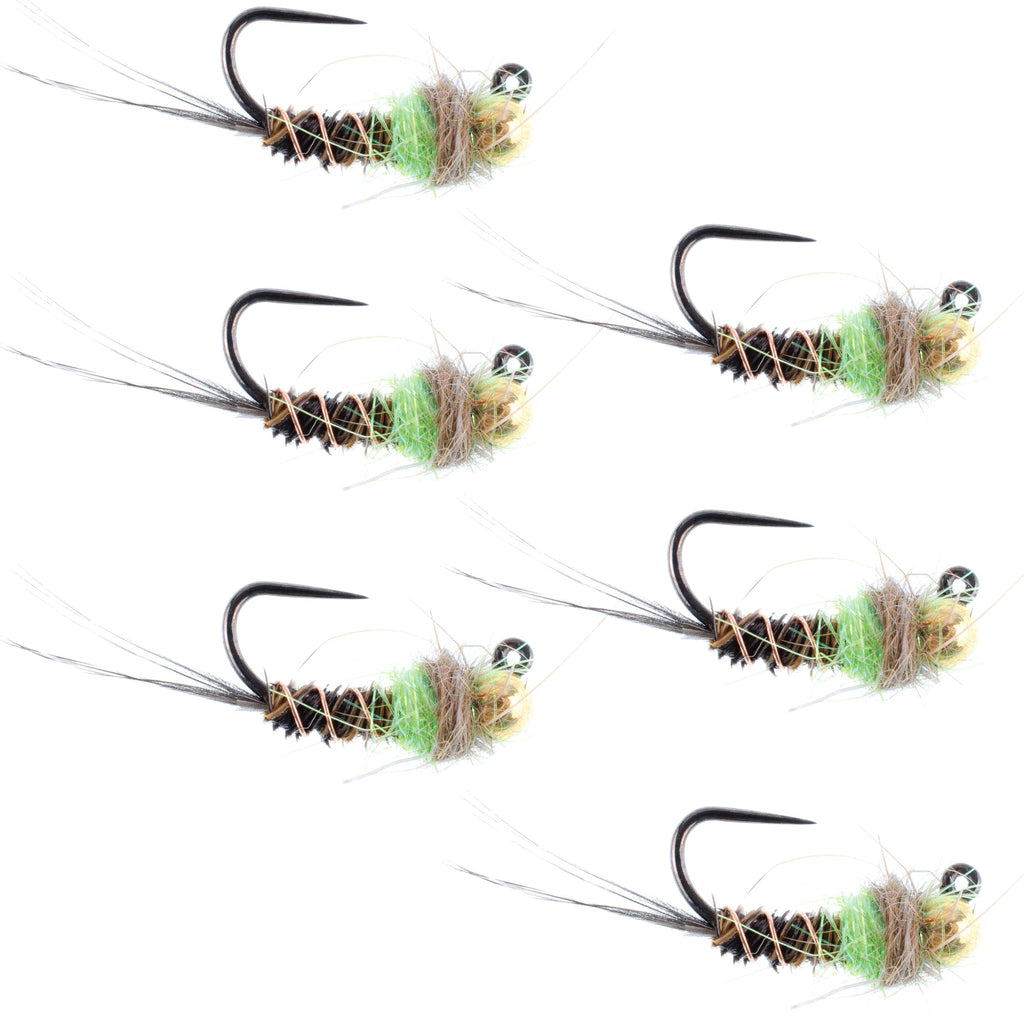 Tungsten Soft Hackle Pheasant Tail Tactical Euro Jig - 12 Fliegen Größe 14