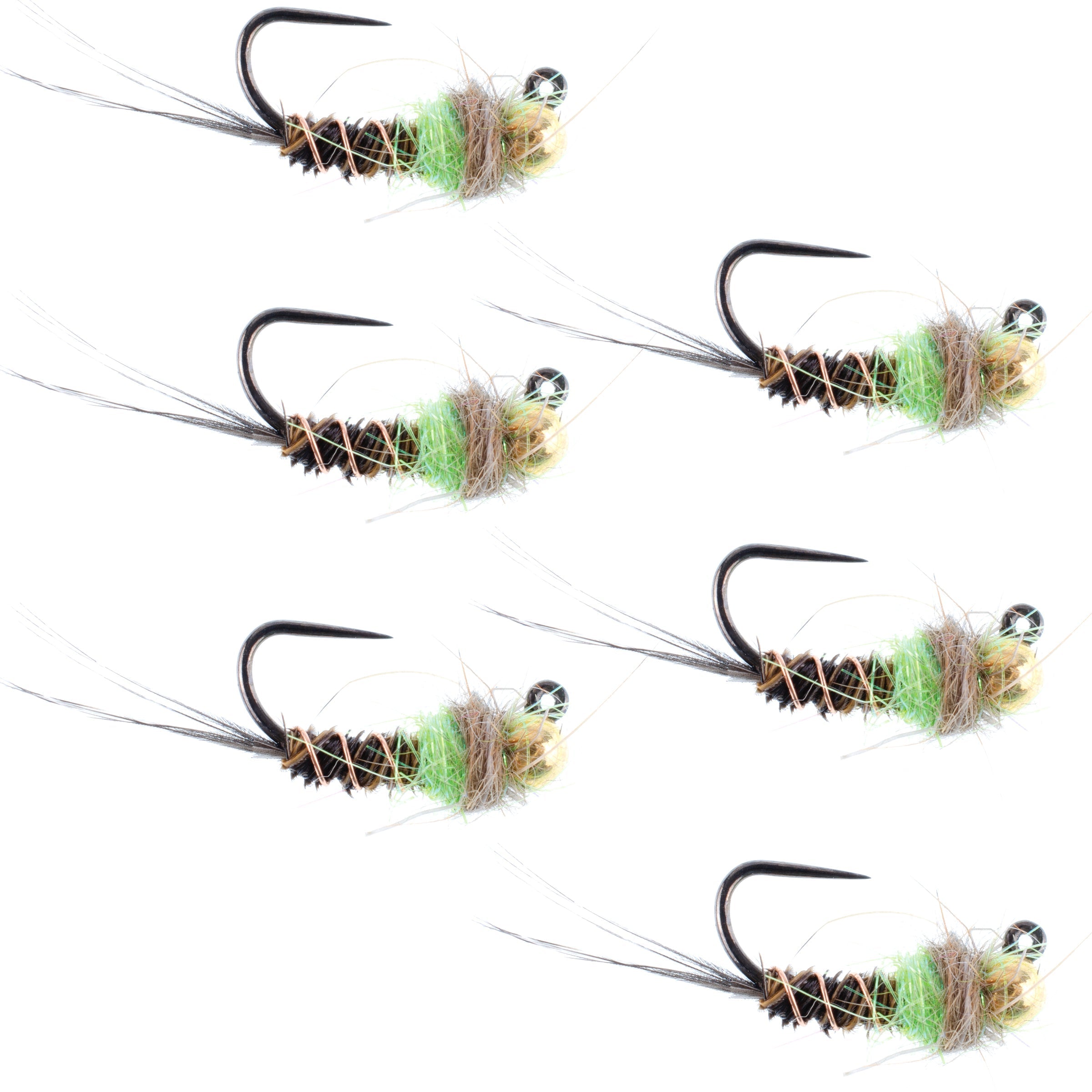 Tungsten Soft Hackle Pheasant Tail Tactical Euro Jig - 12 Fliegen Größe 14