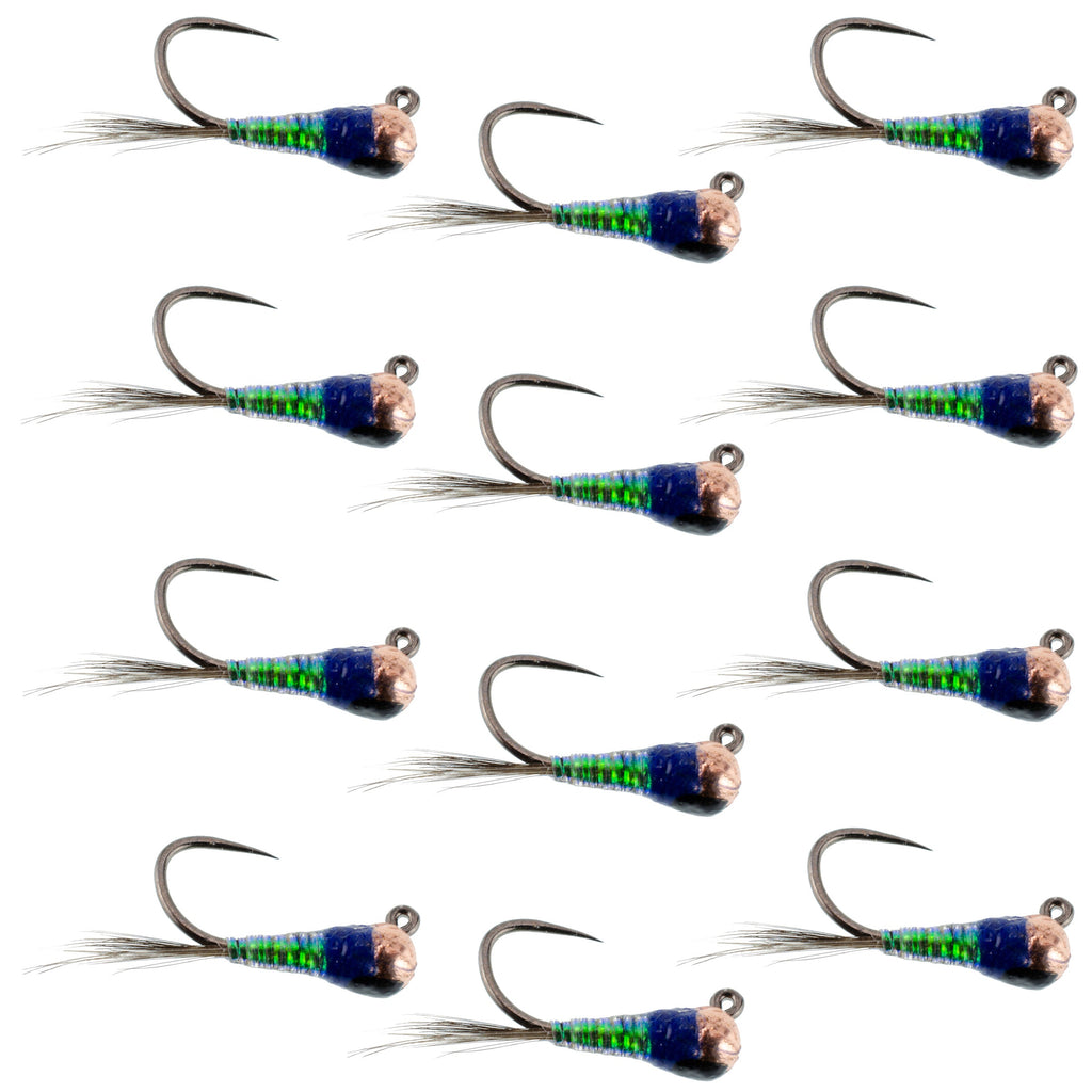 Tungsten Gasolina Perdigon Tactical Jig Euro Nymph 12 Fliegen Größe 18