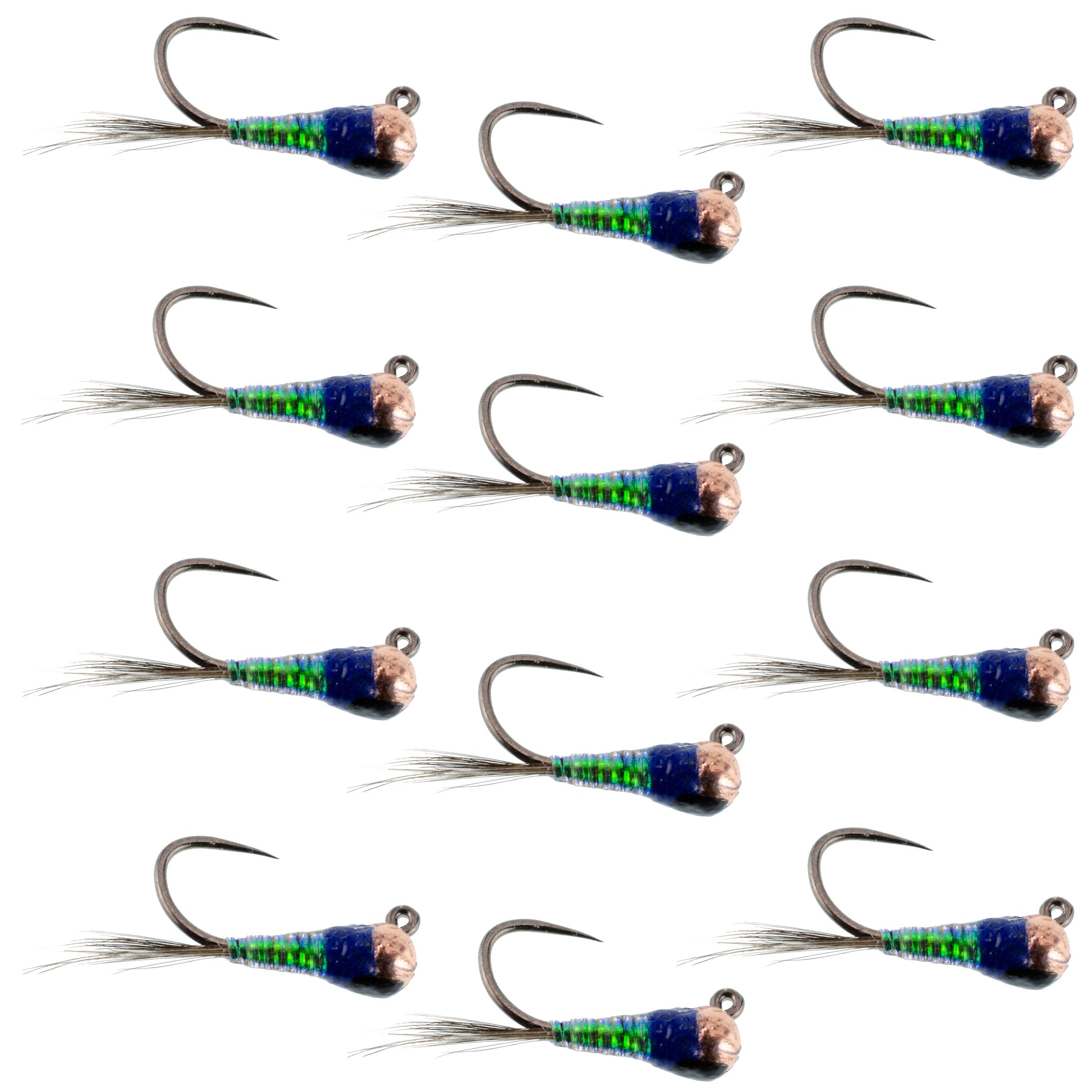 Tungsten Gasolina Perdigon Tactical Jig Euro Nymph 12 Fliegen Größe 18