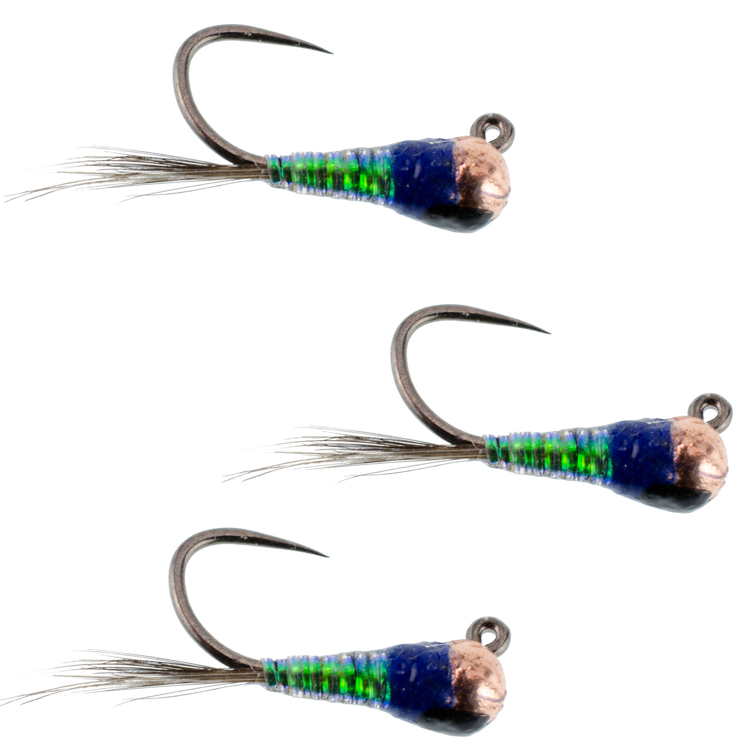 3 Pack Tungsten Gasolina Perdigon Tactical Jig Euro Nymph Fly - Size 16