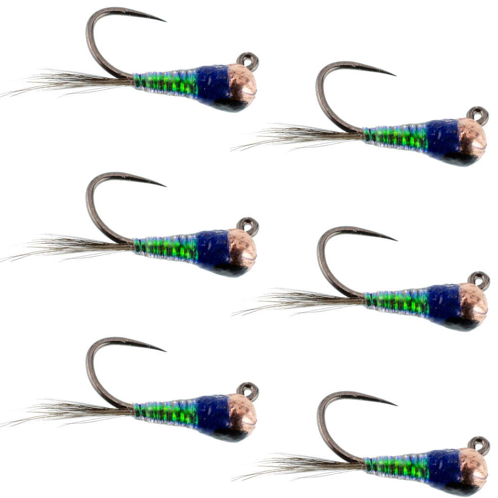 Tungsten Gasolina Perdigon Tactical Jig Euro Nymph Fly - 6 Flies Size 16