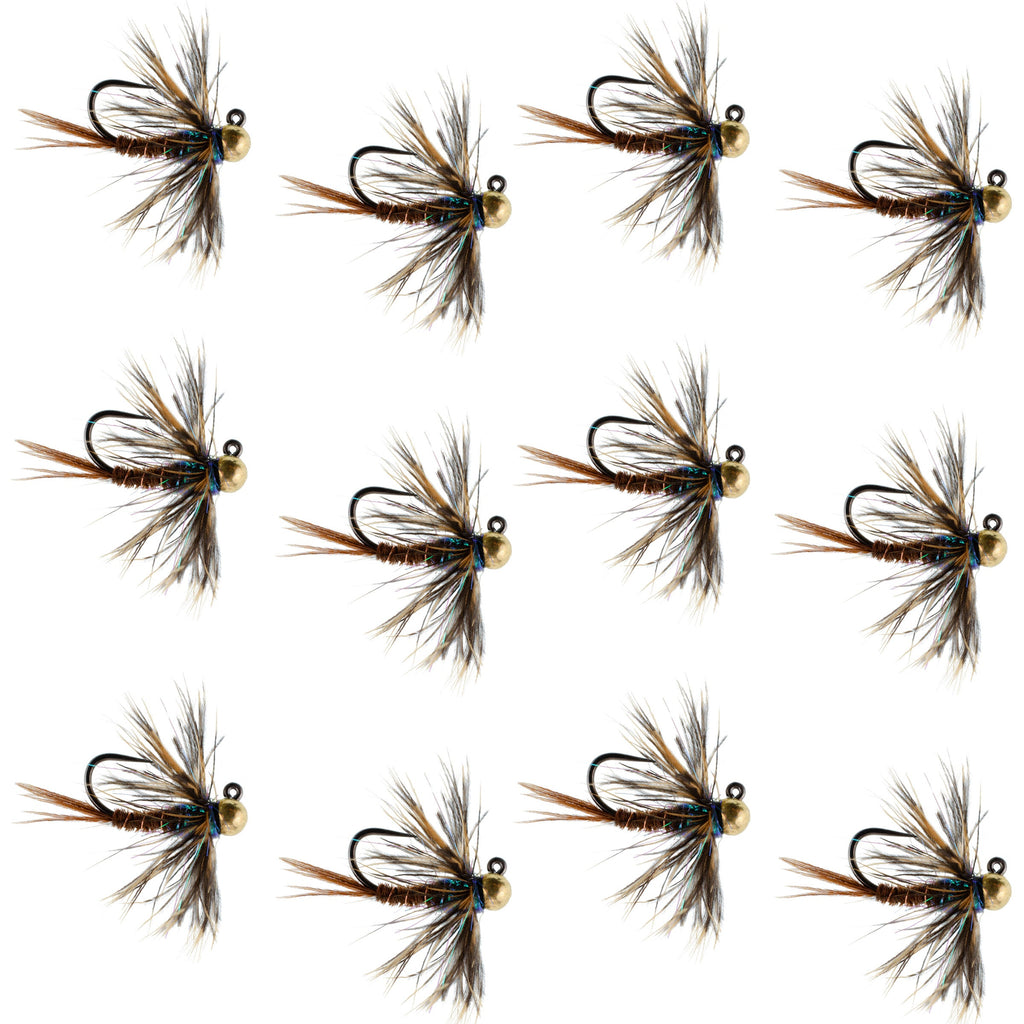 Tungsten Soft Hackle Pheasant Tail Tactical Euro Jig - 12 Fliegen Größe 16