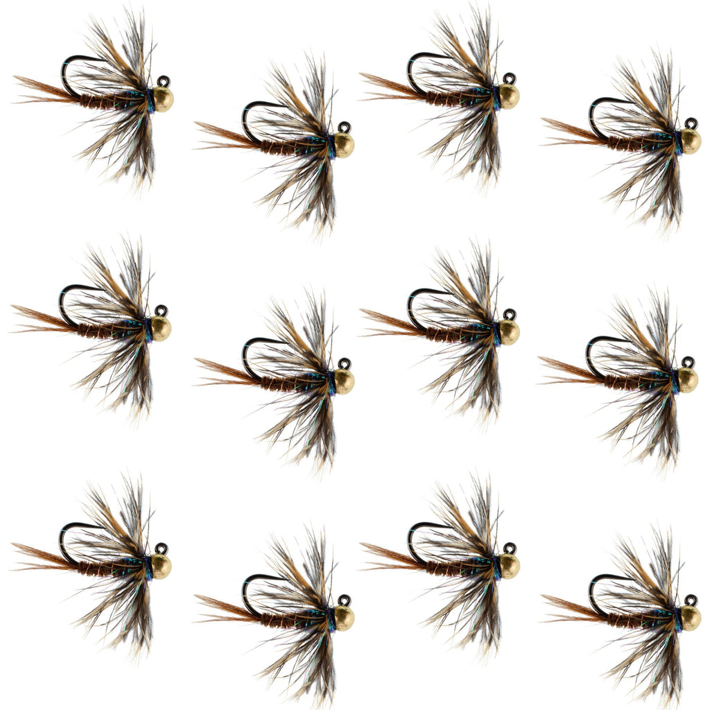 Tungsten Soft Hackle Pheasant Tail Tactical Euro Jig - 12 Flies Size 12