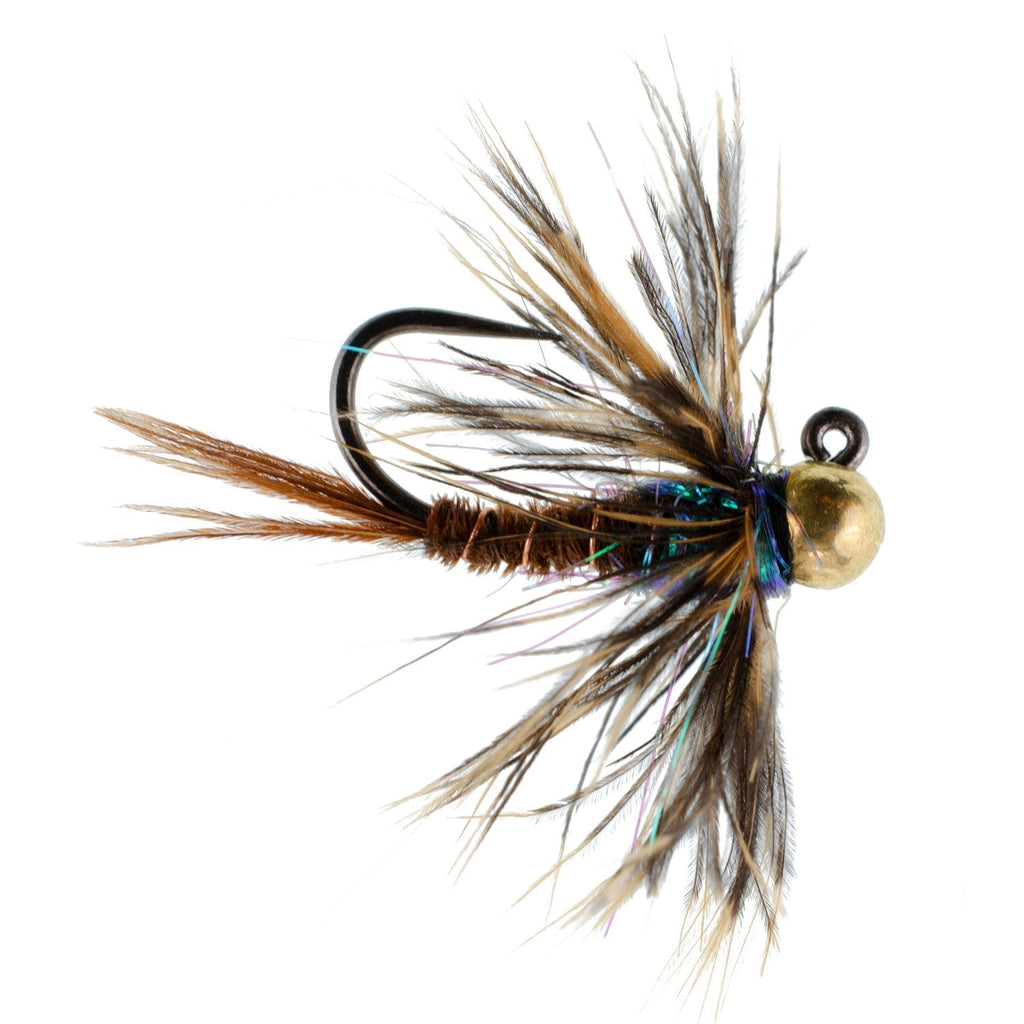 3 Pack Tungsten Soft Hackle Pheasant Tail Tactical Euro Jig - Hook Size 14