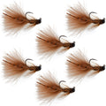 Wolframkopf Tactical Brown Mini Bugger Euro Nymph Fliege – 6 Fliegen Größe 12