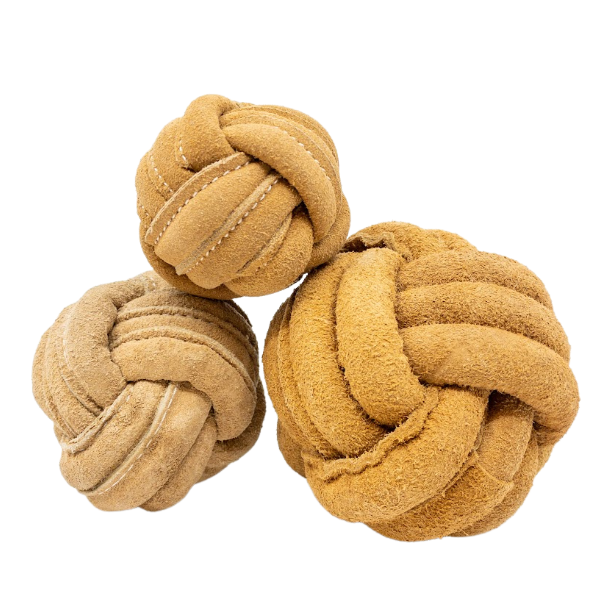 Huggle-Hide® Hundespielzeug aus Naturlederball, 2er-Pack