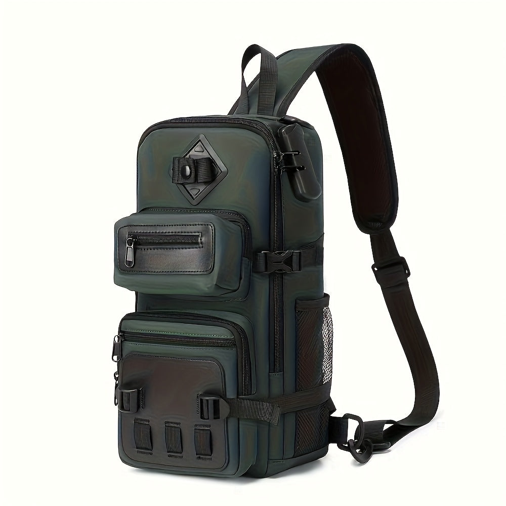 Anti-Diebstahl-Sling Bag für Herren, Umhängetasche, Brustrucksack, USB, wasserdicht, Reisetasche