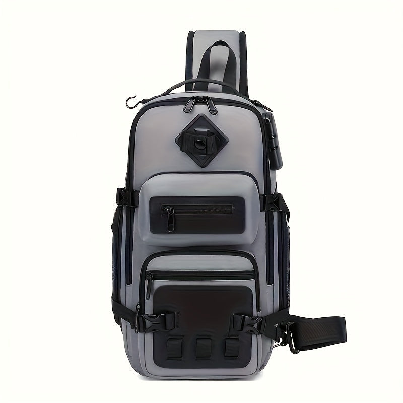 Anti-Diebstahl-Sling Bag für Herren, Umhängetasche, Brustrucksack, USB, wasserdicht, Reisetasche