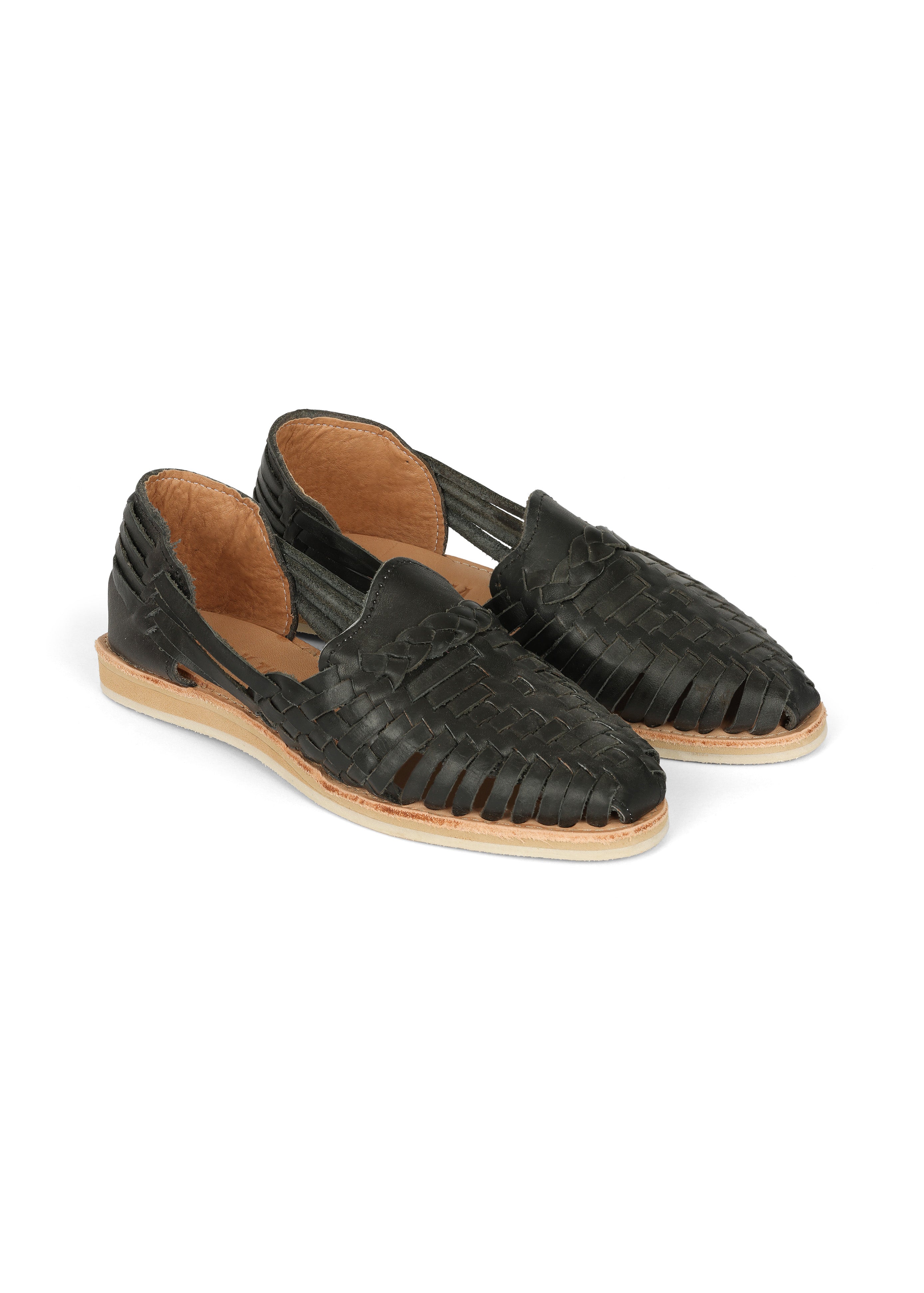 Schwarze Leder-Huaraches