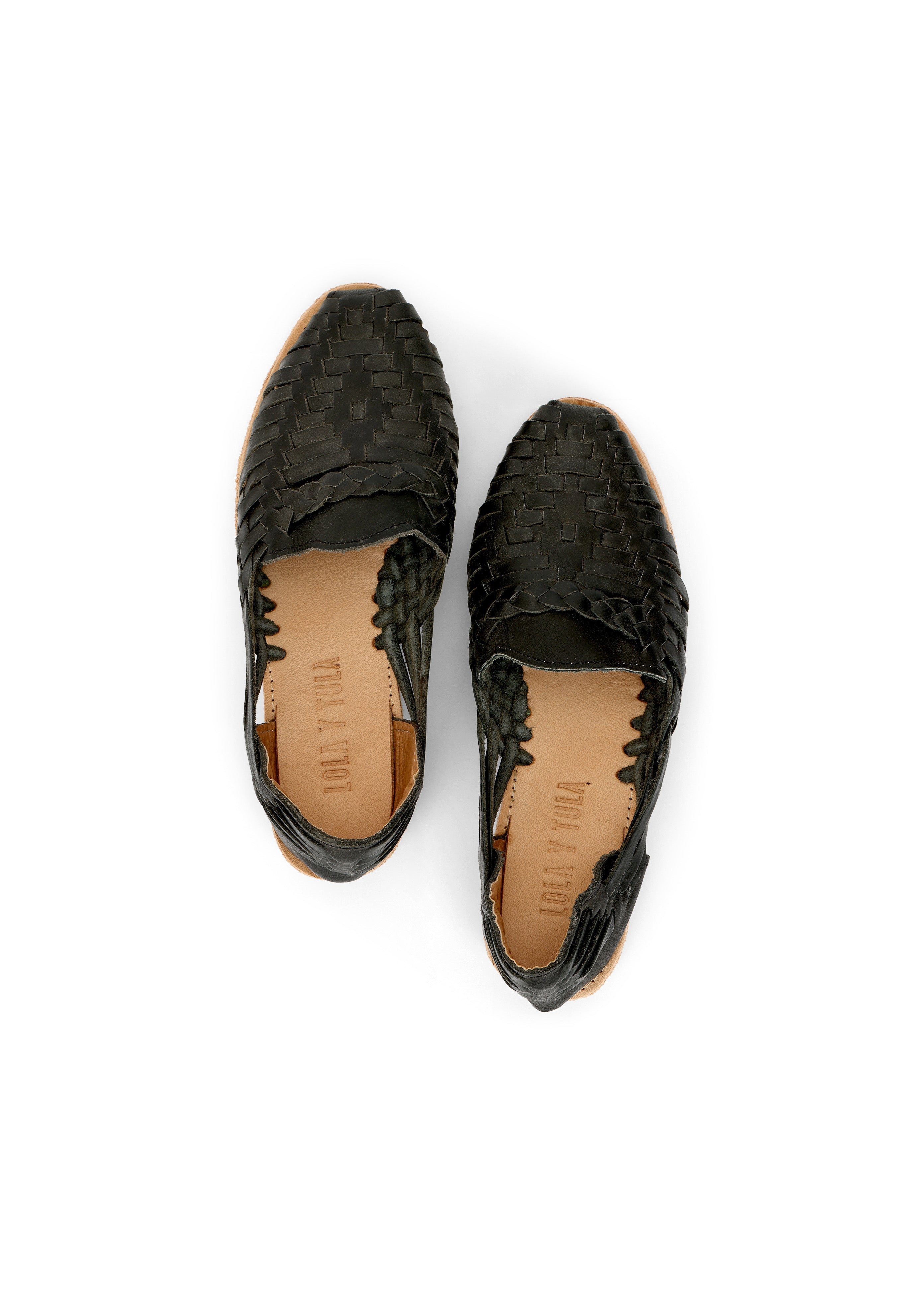 Schwarze Leder-Huaraches