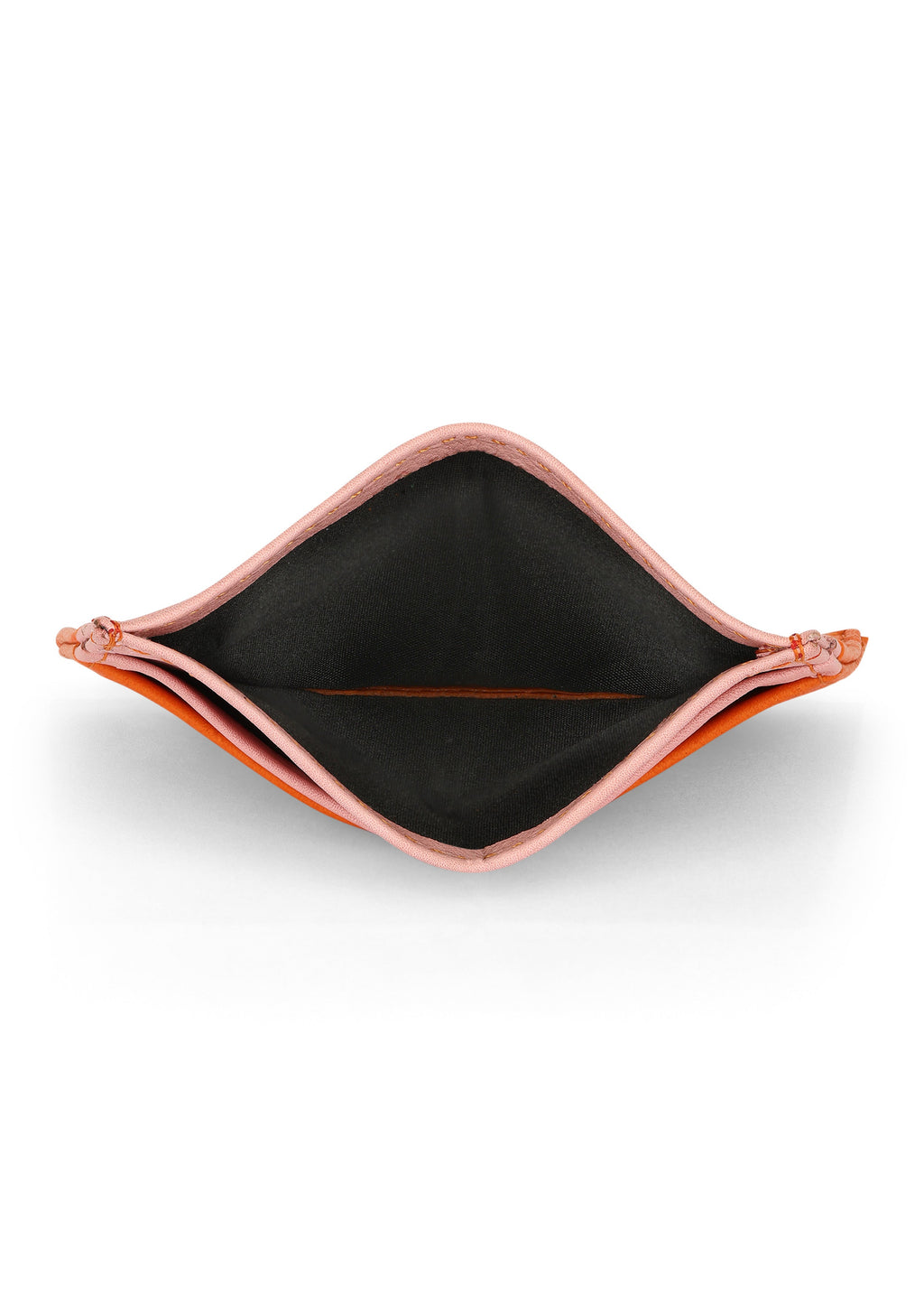 Jaguar Lederkartenetui Brieftasche Pink und Orange